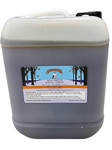 Bulk Pure Vermont Maple Syrup - 2.5 Gallon Jugs - From Barred Woods Maple (Grade A Amber Rich)