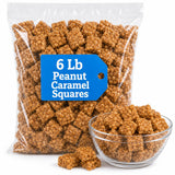 Peanut Caramel Candy Squares, Crunchy Old-Fashioned Sweet Treat, 6 lb Bag