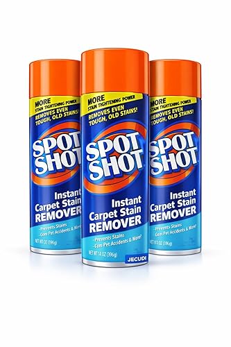 Spot Shot Carpet Stain Remover Spray - Powerful Cleaner for Carpet, Upholstery & Rugs- Removes Pet Odors, Coffee, Wine, Grease- Foam Aerosol (3 Pk)