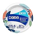 Dixie Medium Paper Plates, 8.5 Inch, 154 Count, 2X Stronger, Microwave-Safe, Soak-Proof, Cut Resistant, Disposable Plates For Everyday Breakfast