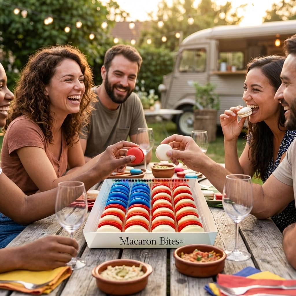 Macaron Bites® - The American Flag French Macaron Cookies (24 pack)