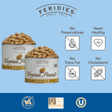 FERIDIES Extra Large Virginia Peanuts, Non-Gmo, No Preservatives, Cooked in Pure Peanut Oil, Vacuum-Sealed 1.12 Pound (Pack of 2) Salted