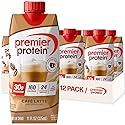 Premier Protein Shake, Café Latte with Caffeine for Energy - 30g Protein, No Added Sugar, 24 Vitamins & Minerals to Support Immune Health, 11 fl oz