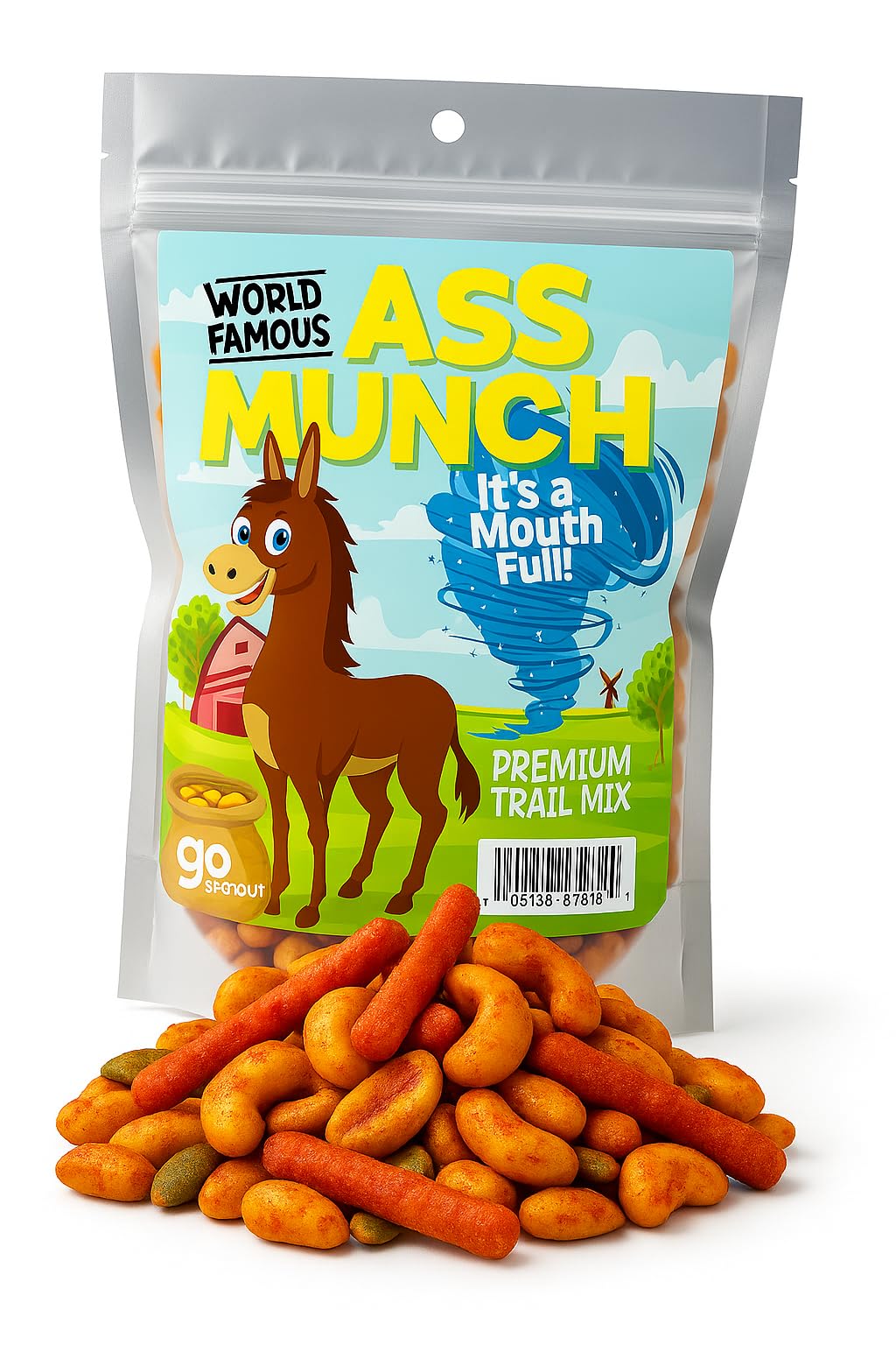 Ass Munch Spicy Trail Mix - Funny Donkey Design - Christmas Gift for Husband - Edible Gifts for Men - Spicy mix, Made in the USA