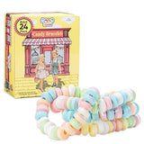 24 Candy Bracelets Individually Wrapped, Vintage Candy Jewelry for Kids, The Perfect Pastel Addition to your Buffet, Princess-Themed Party or Goody