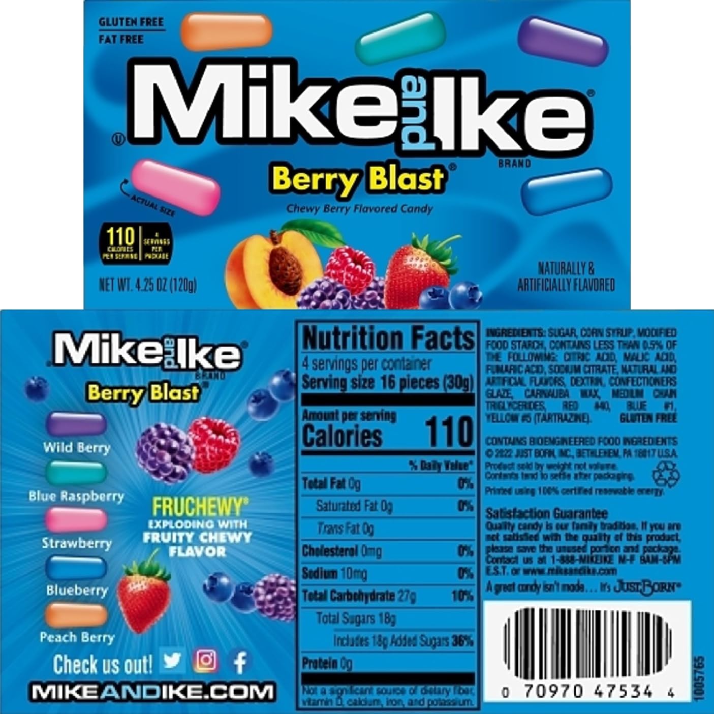 Mike Ike 4.25 OZ Theater Box Variety Bulk (6-Pack) - Jolly Joe's, Red Rageous, Berry Blast, Sour Watermelon, Original Fruit, Mega Mix With Galley
