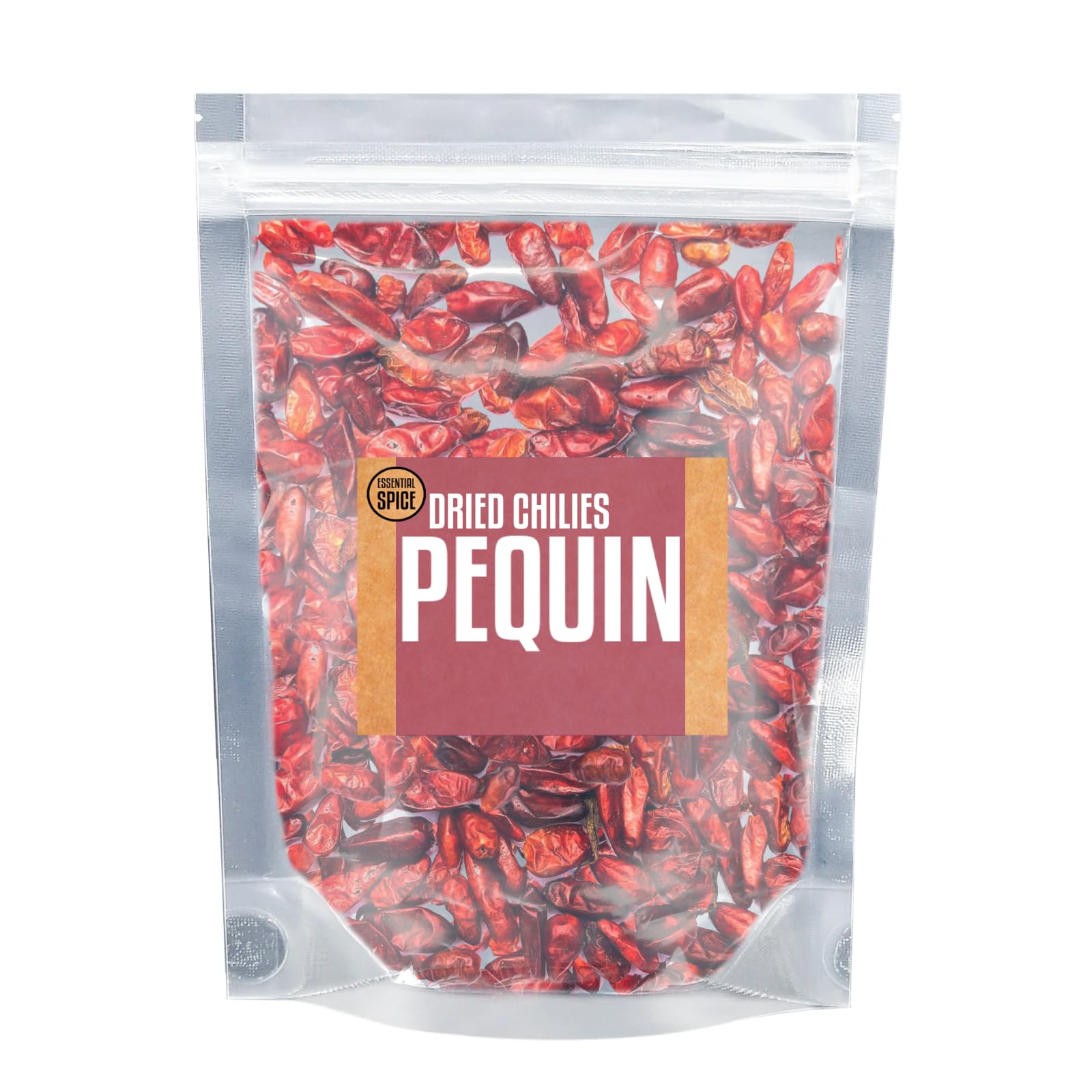 Essential Spice Dried Pequin Chilies - Tiny Chilies with Fiery Heat and Smoky-Citrus Flavor - Whole Dried Pods for Salsas, Hot Sauces, Stews & Infused