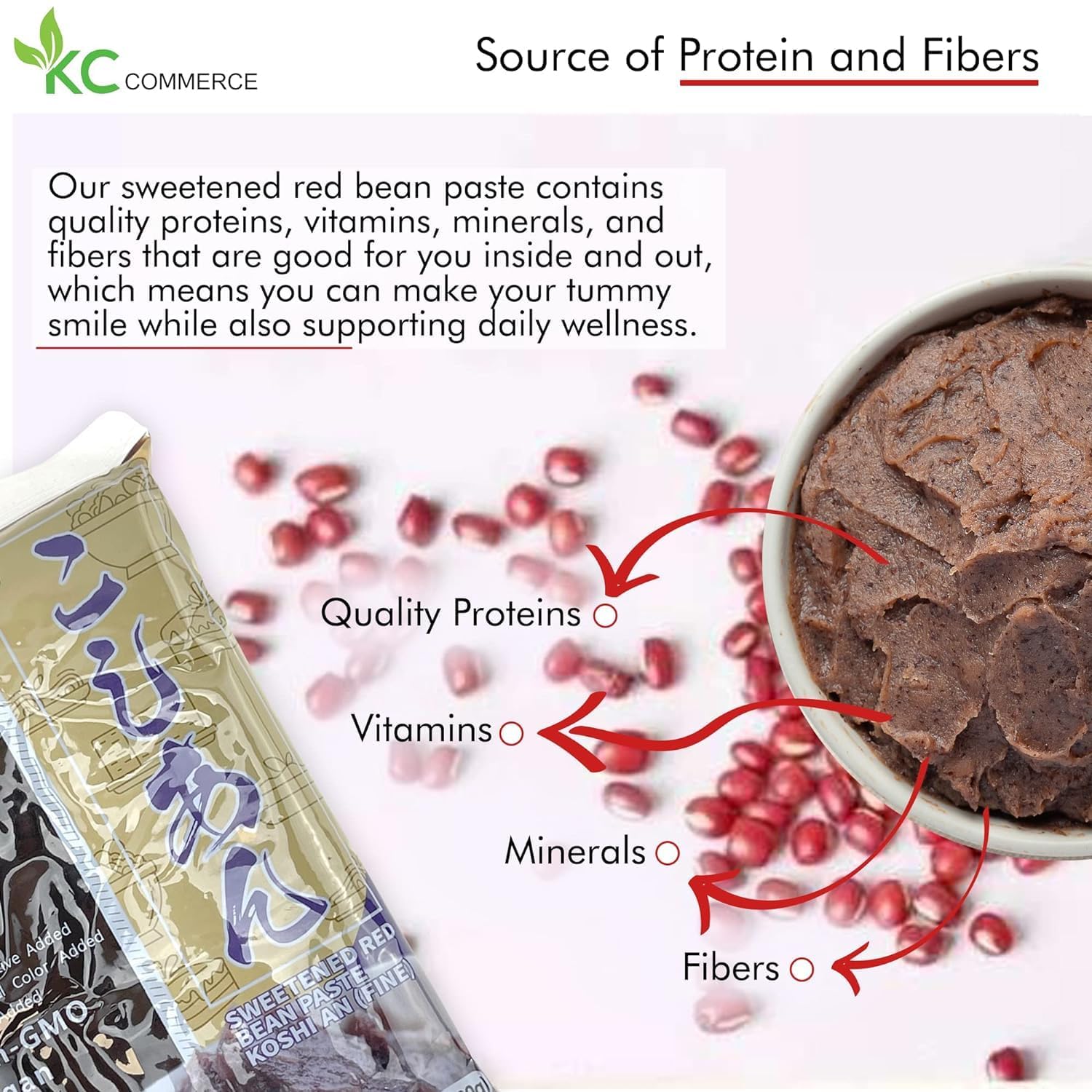 Japanese Style Sweetened Red Bean Paste VEGAN & GLUTEN-FREE, NO PRESERVATIVE, NO-MSG, NON-GMO, Sweetened Adzuki Bean Paste Good For Desserts, Buns