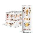 PHX Hydration Energy Drink - 700mg Electrolytes, 200mg Natural Green Tea Caffeine, 100% Daily Value 8 Essential Vitamins - 12 oz Cans (12 Pack) (12