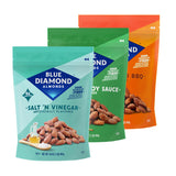 Blue Diamond Almonds Bold Variety Pack - Salt N' Vinegar, Habanero BBQ, and Wasabi & Soy Sauce Flavored Snack Nuts, 16 Oz Resealable Bags (Pack of 3)