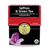 Buddha Teas - Saffron & Green Tea - For Health & Wellbeing - Wild Crafted Tea - With Antioxidants & Minerals - Clean Ingredients - Caffeinated - OU