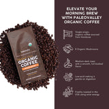 Paleovalley Organic Ground Coffee, 10oz - Regular, Low Acid, Single-Origin, Polyphenol-Rich, Infused with Mushrooms