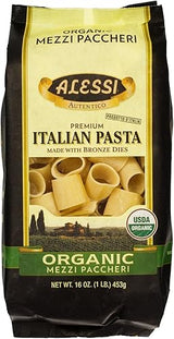 Alessi Italian Organic Mezzi Paccheri, 1 Pound (Pack of 12)