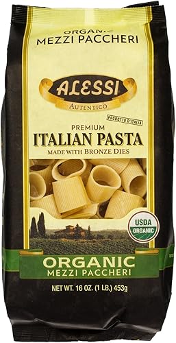 Alessi Italian Organic Mezzi Paccheri, 1 Pound (Pack of 12)