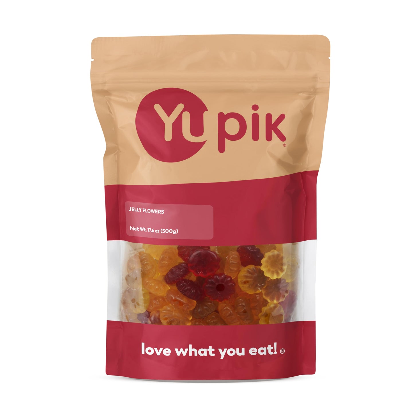 Yupik Gummy Jelly Flowers 17.6 oz (1.1 lb) Vegan Jelly Candies with Natural Colours & Fruit Flavours, Colourful Flower-Shaped Treats Ideal