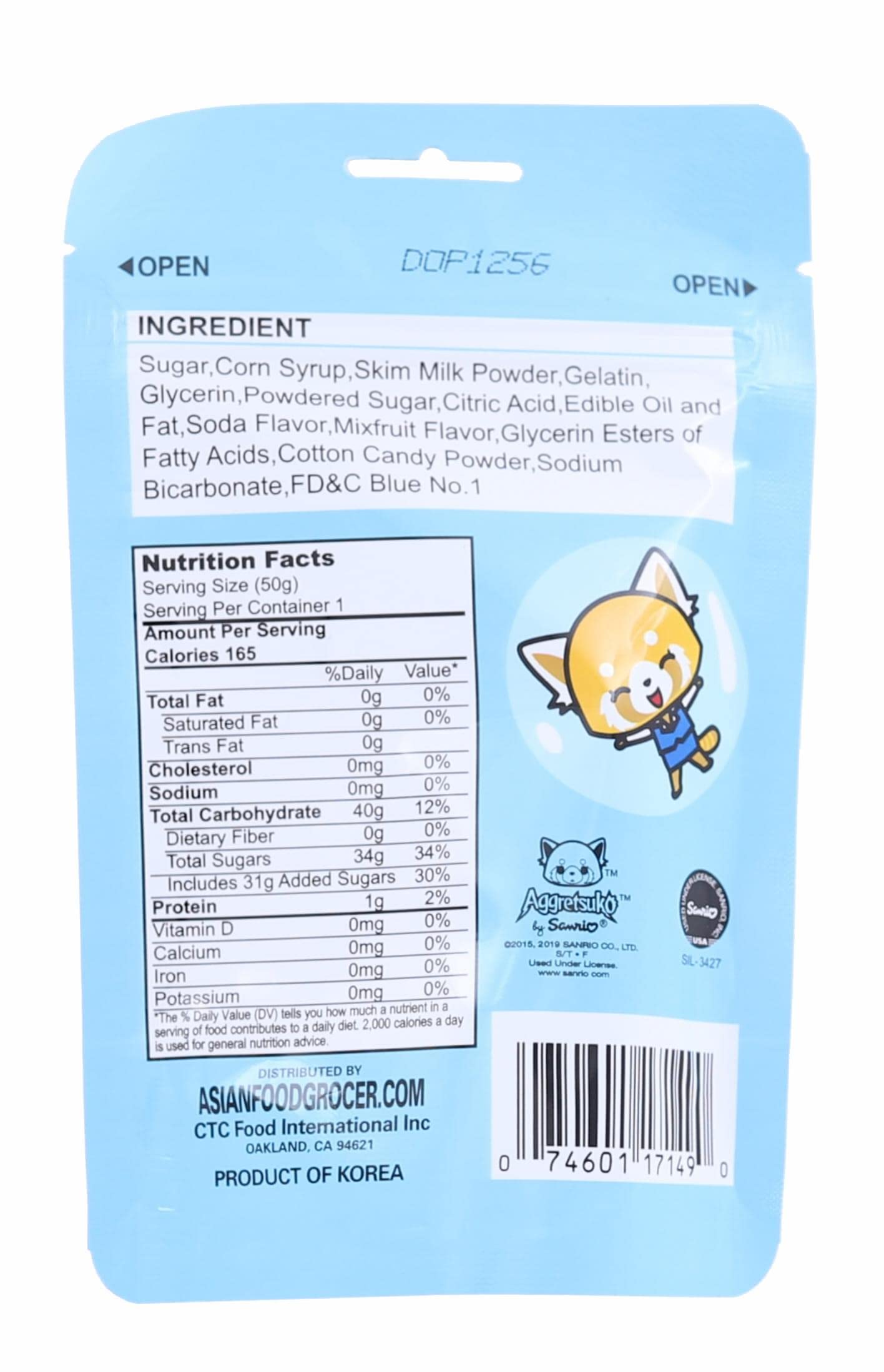 Asian Food Grocer Sanrio Aggretsuko Chewy Ramune Flavor Candy | 1.76 Ounce Pack