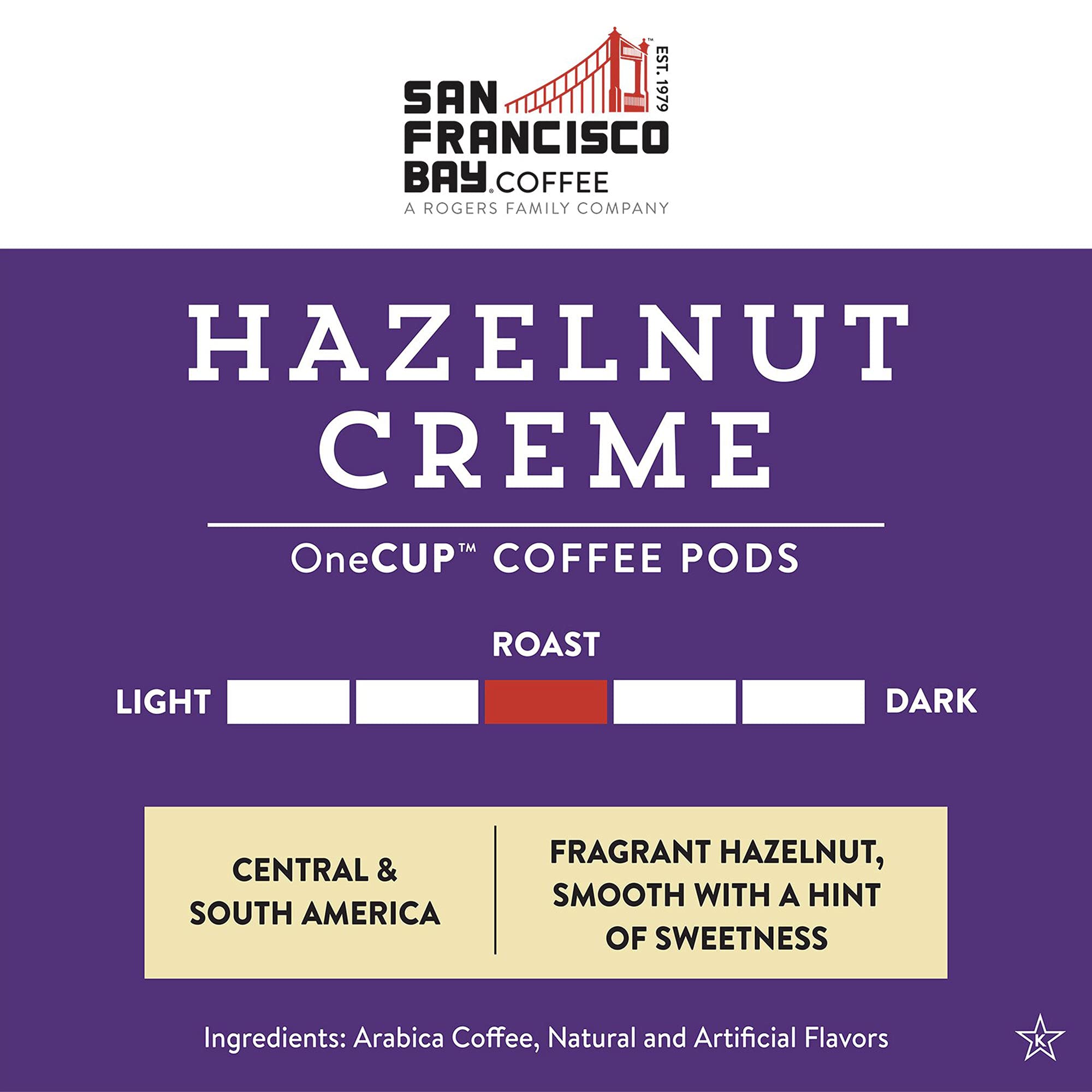 Hazelnut Creme Coffee | SF Bay Onecup Single Serve Coffee Pods (72 Count)