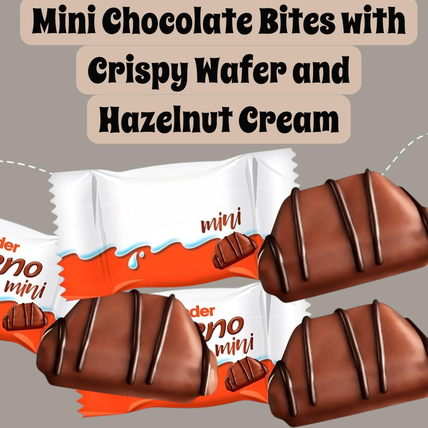 Mini Chocolate Bites with Crispy Wafer and Hazelnut Cream-1 lb Individually Wrapped Bite-sized Chocolate Bars-Perfect for Snacks, Baking