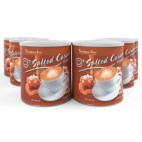 Victorian Inn Instant Cappuccino - Salted Caramel Flavor - Creamy & Delightful Coffee Mix - Great Hot, Cold, or Blended - Creamy Flavor - 2 Pound