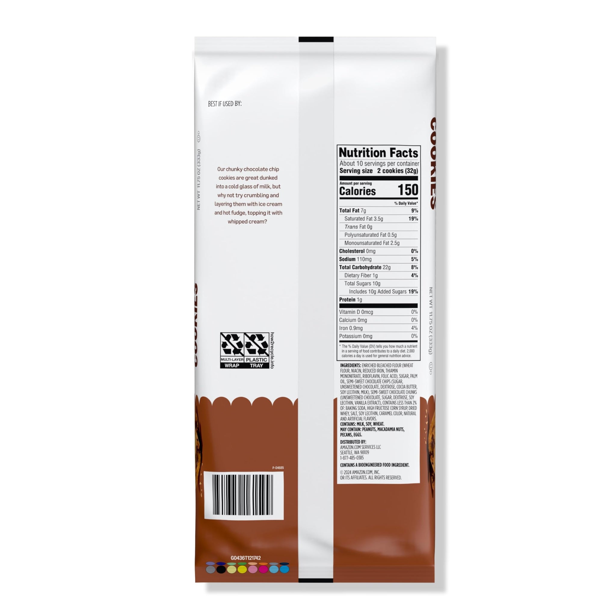 Amazon Grocery, Chunky Chocolate Chip Cookies, 11.75 Oz