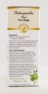 Celebration HERBALS Ashwagandha Root Organic 24 Bag, 0.02 Pound