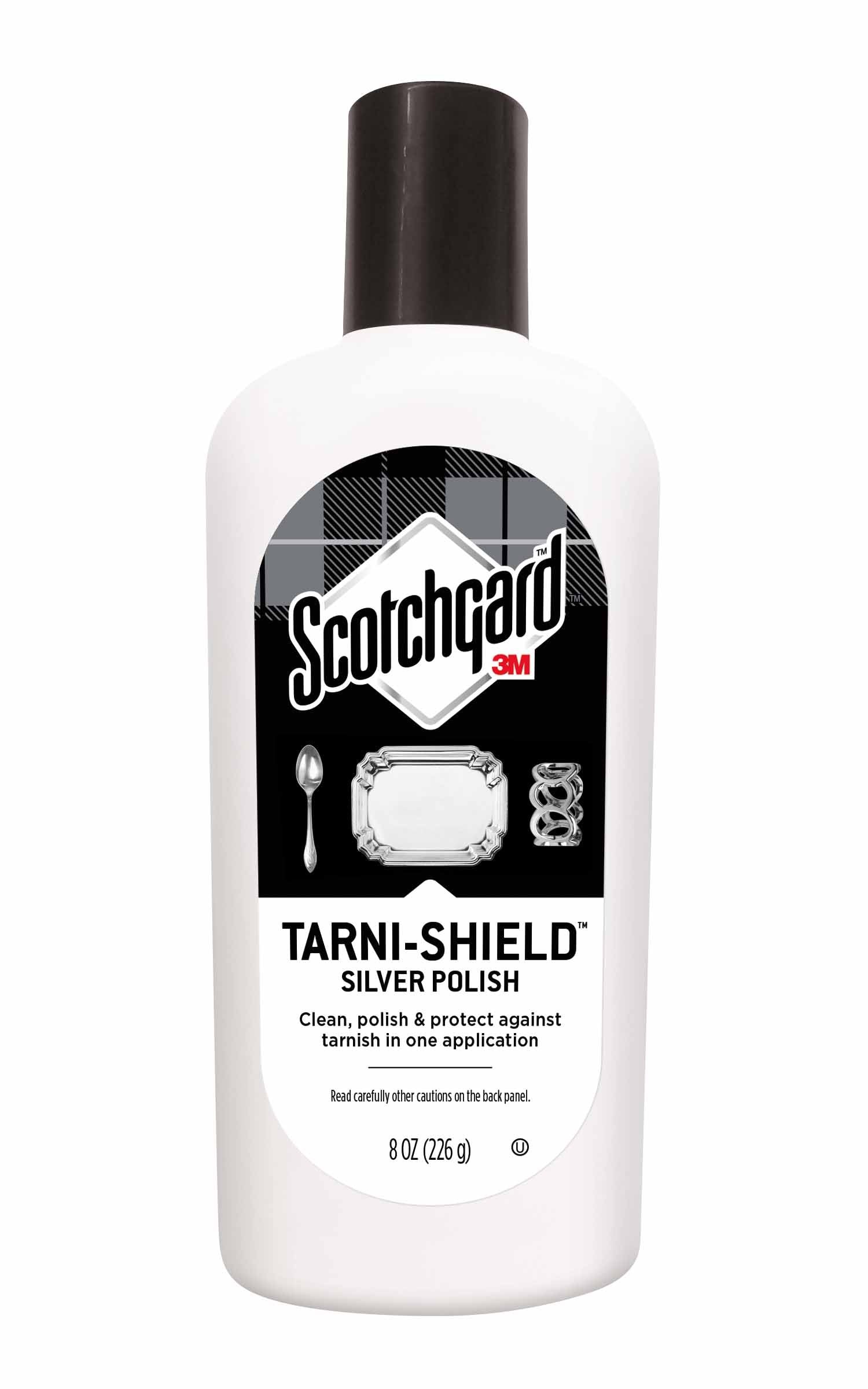 Scotchgard Tarni-Shield Silver Polish, Clean, Polish & Protect Against Tarnish in One Application, 8 Ounces