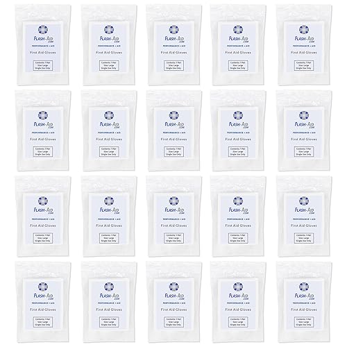 First Aid Gloves for Emergency Kits and Travel, Individually Packaged Gloves, Disposable, Latex-Free, 20 Pairs