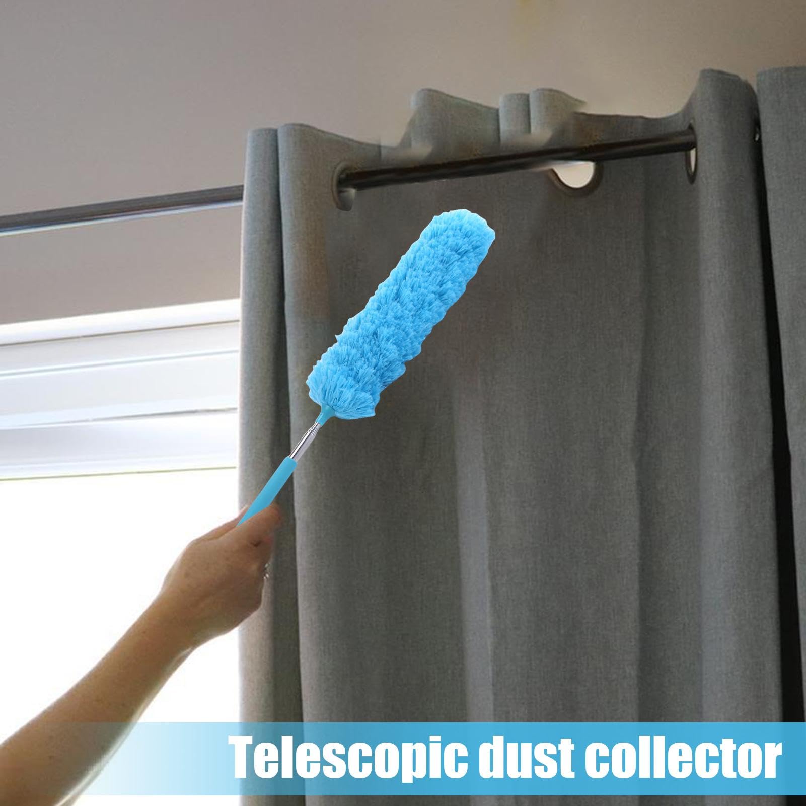 Telescopic Duster - Extendable Cobweb Duster | Microfiber Dusters for Cleaning | Microfiber Duster | Dusting Brush with Telescoping Poles Dust Brush
