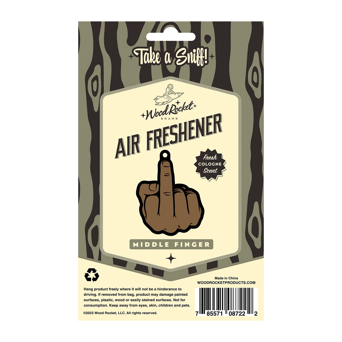 Middle Finger Air Freshener (Brown-colored)