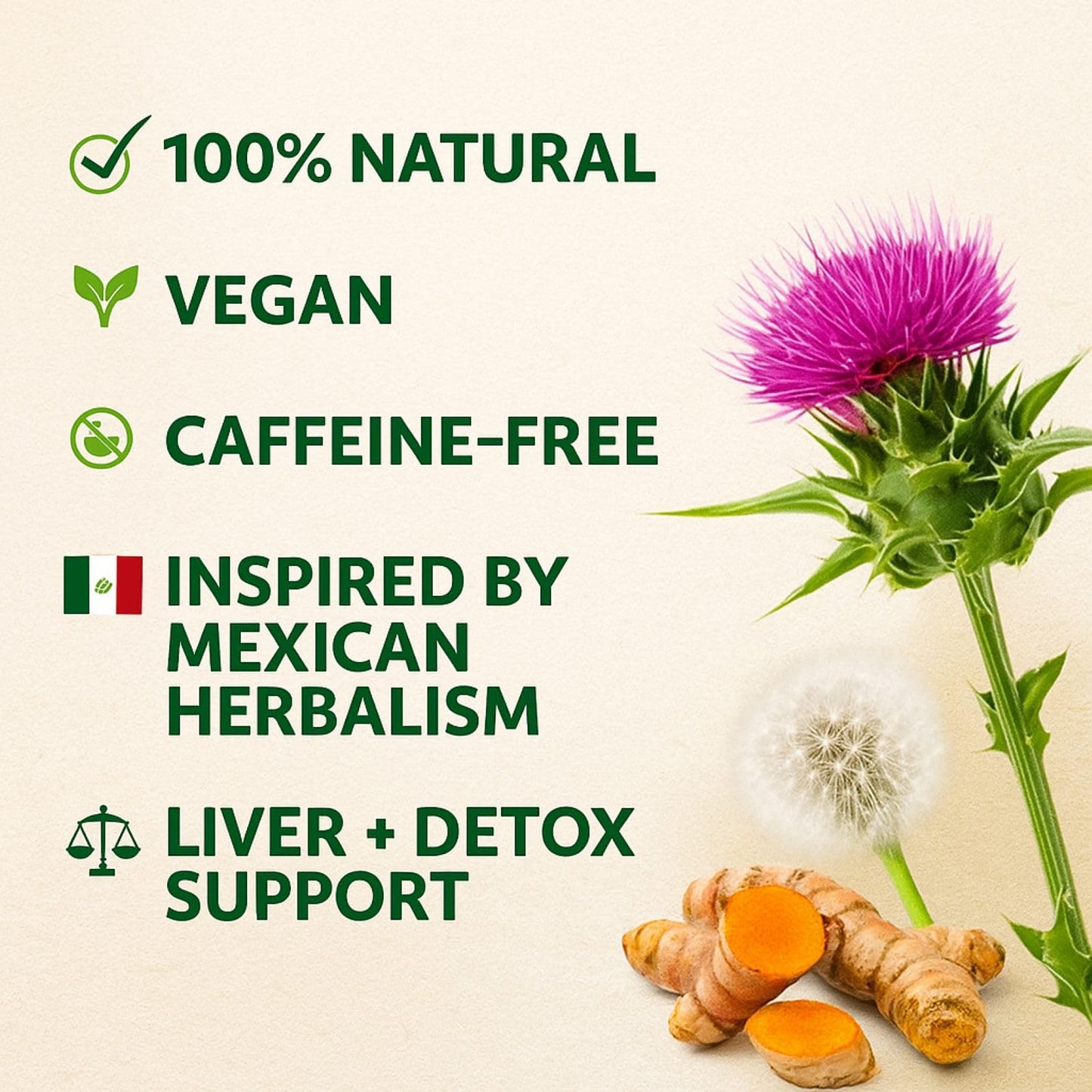 Liver Support Combo - Milk Thistle Capsules + Herbal Detox Tea (Cardo Mariano, Turmeric, Dandelion, Boldo & Cuachalalate) - Natural Liver