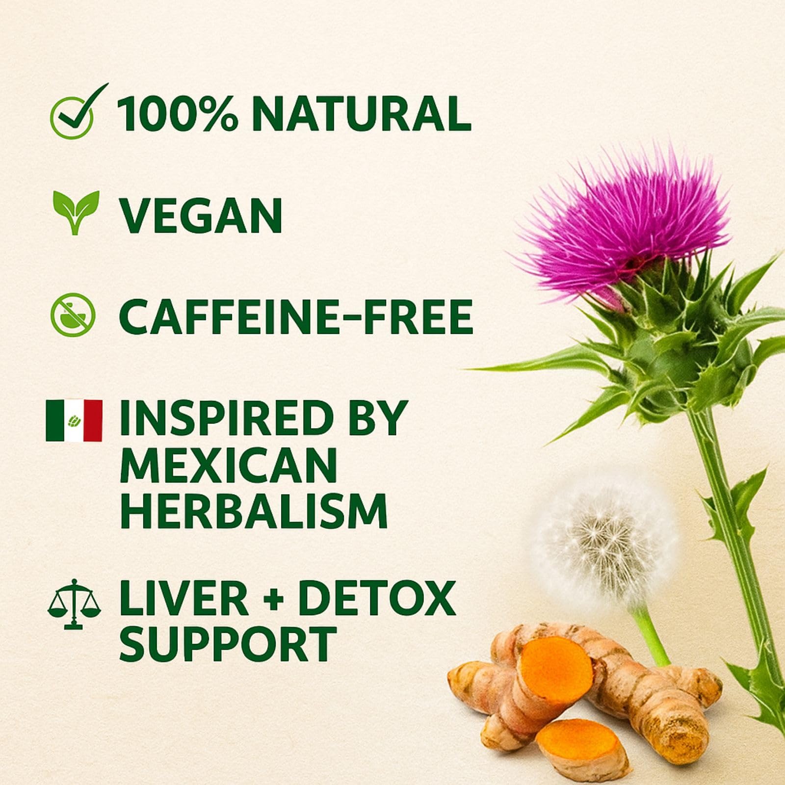 Liver Support Combo - Milk Thistle Capsules + Herbal Detox Tea (Cardo Mariano, Turmeric, Dandelion, Boldo & Cuachalalate) - Natural Liver