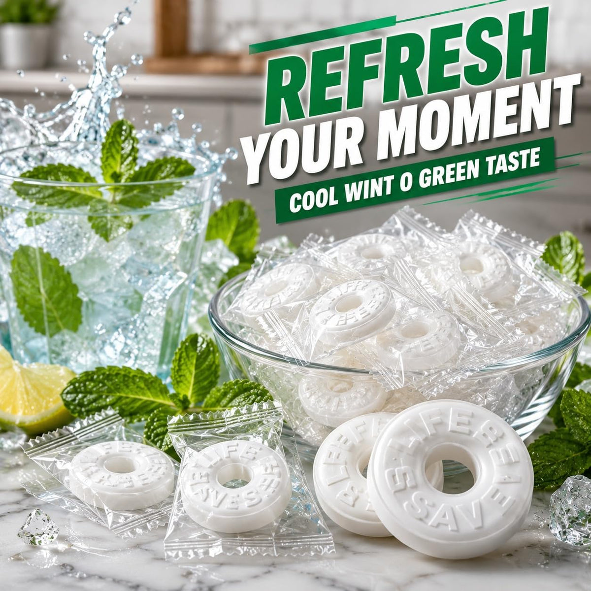 Wint-O-Green Hard Candy - Classic Wintergreen Mint Candy - Individually Wrapped - 2 lb Bulk Bag