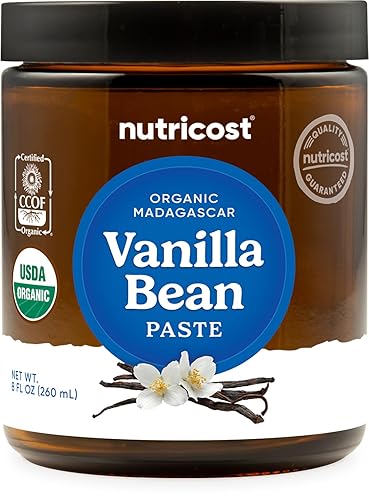 Nutricost Organic Madagascar Vanilla Bean Paste (8 oz) - Vanilla Bean Paste for Baking and Cooking, USDA and CCOF Organic, GMO-Free, Gluten-Free