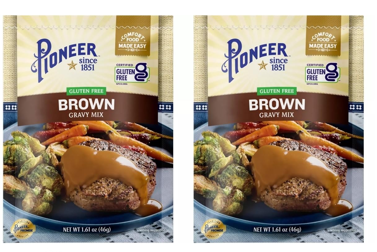 Pioneer Gravy & Seasoning Mixes - 2 packages (Gluten Free Brown 1.61oz)