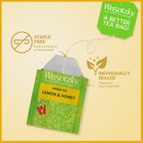 Wissotzky Lemon & Honey Green Tea, 20 Tea Bags | Antioxidant Rich | Soothing Honey Lemon Tea Blend | Green Tea Bags (1)