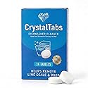 CrystalTabs Dishwasher Cleaner Tablets - Deep Clean Descaler - Fragrance-Free - Removes Lime Scale, Hard Water & Odor - 24 Count Year Supply