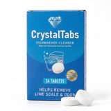 CrystalTabs Dishwasher Cleaner Tablets - Deep Clean Descaler - Fragrance-Free - Removes Lime Scale, Hard Water & Odor - 24 Count Year Supply