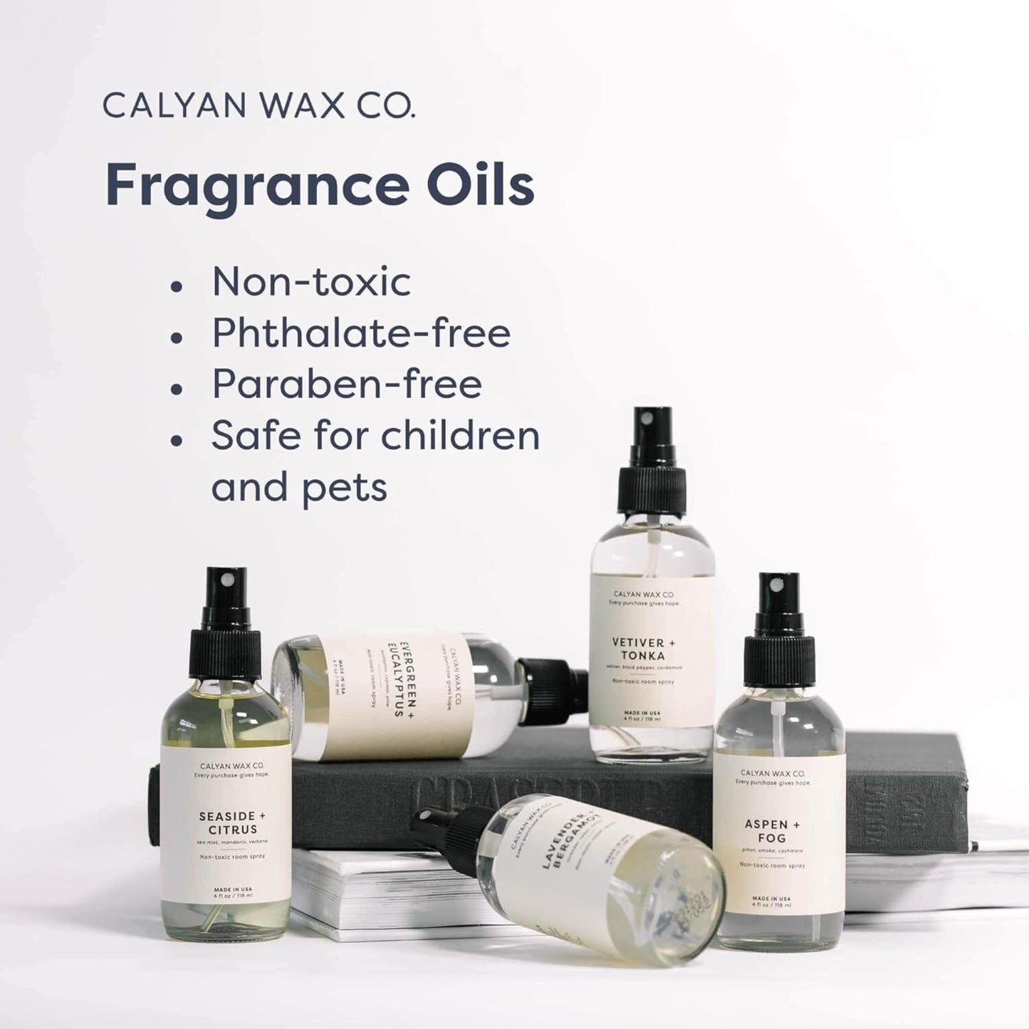 Calyan Wax Co. Lavender & Bergamot Room Spray - Clean Air Freshener - Natural Room Deodorizer - Air Freshener Spray for Home - 4 fl oz