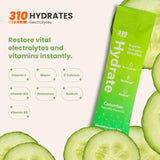 310 Nutrition Sugar Free Electrolytes Powder - Instant Hydration Packets for Daily Fluid Balance - Caffeine-Free Rehydration Drink Mix w/ Vitamins