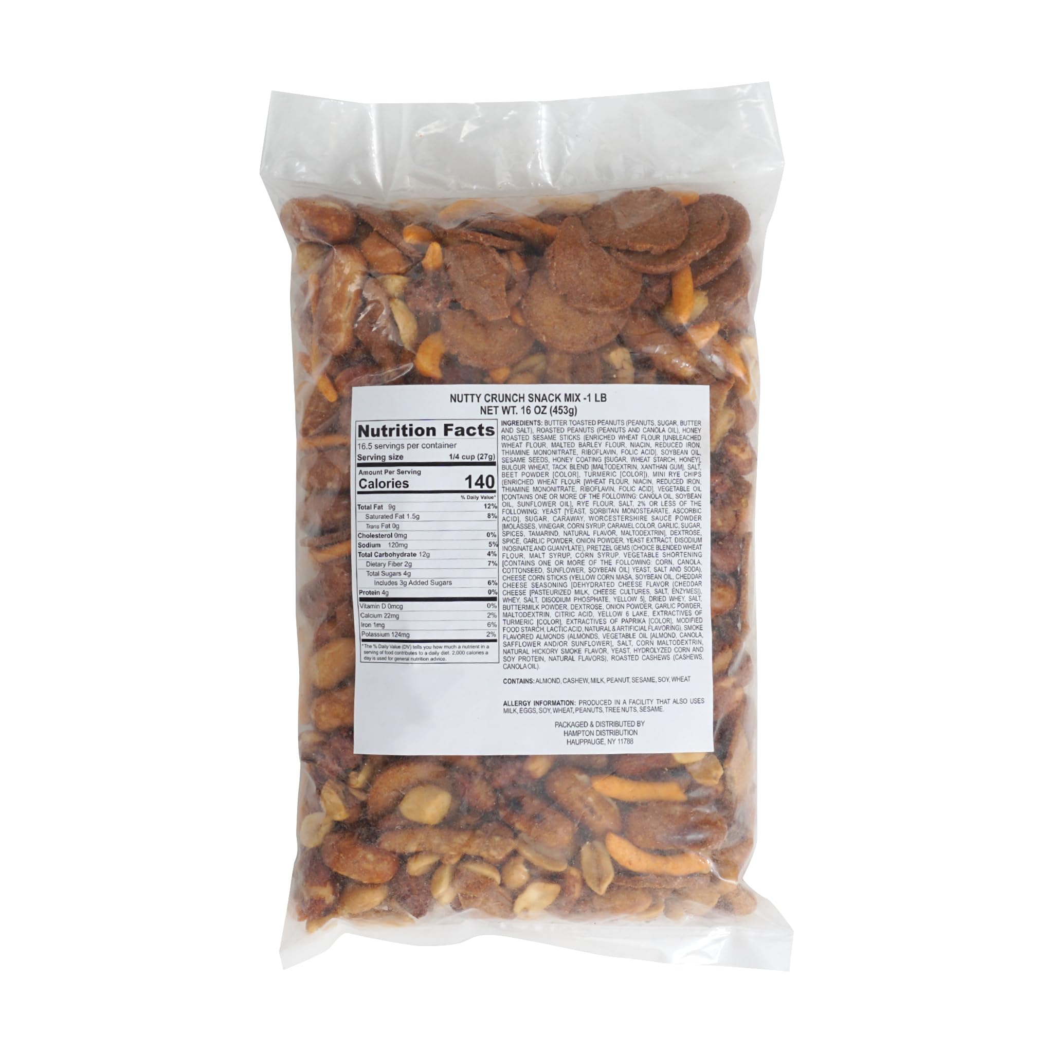 Nutty Crunch Snack Mix, 1 Pound Bulk Bag, Hampton Distribution