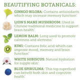 The Republic of Tea - Beauty Brain Beautifying Botanicals Lemon Balm Kiwi Tea, 36 Tea Bags, Herbal Blend, Caffeine Free, Gluten Free