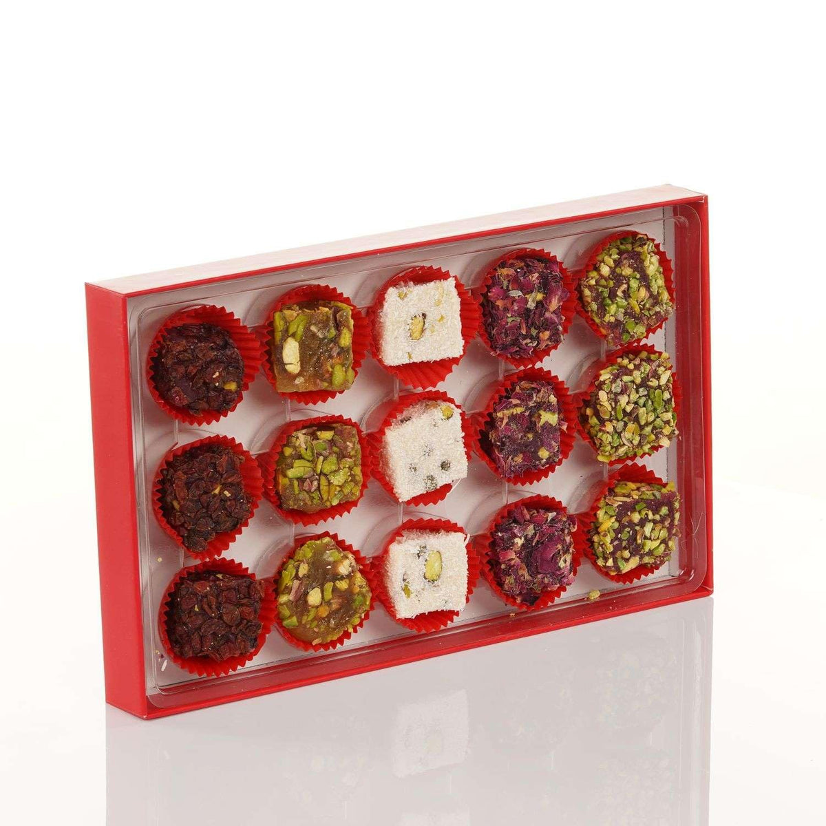Lezzet, Assorted Turkish Delight, 100% Handmade Traditional Lokum, 15 Pieces, 11.64 oz (330gr)
