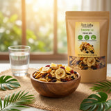 Taste Valley Tropical Trail Mix - Banana Chips, Papaya, Pineapple, Cranberries, Almonds & Cashews - Healthy Fruit & Nut Snack Mix, 24 oz Resealable