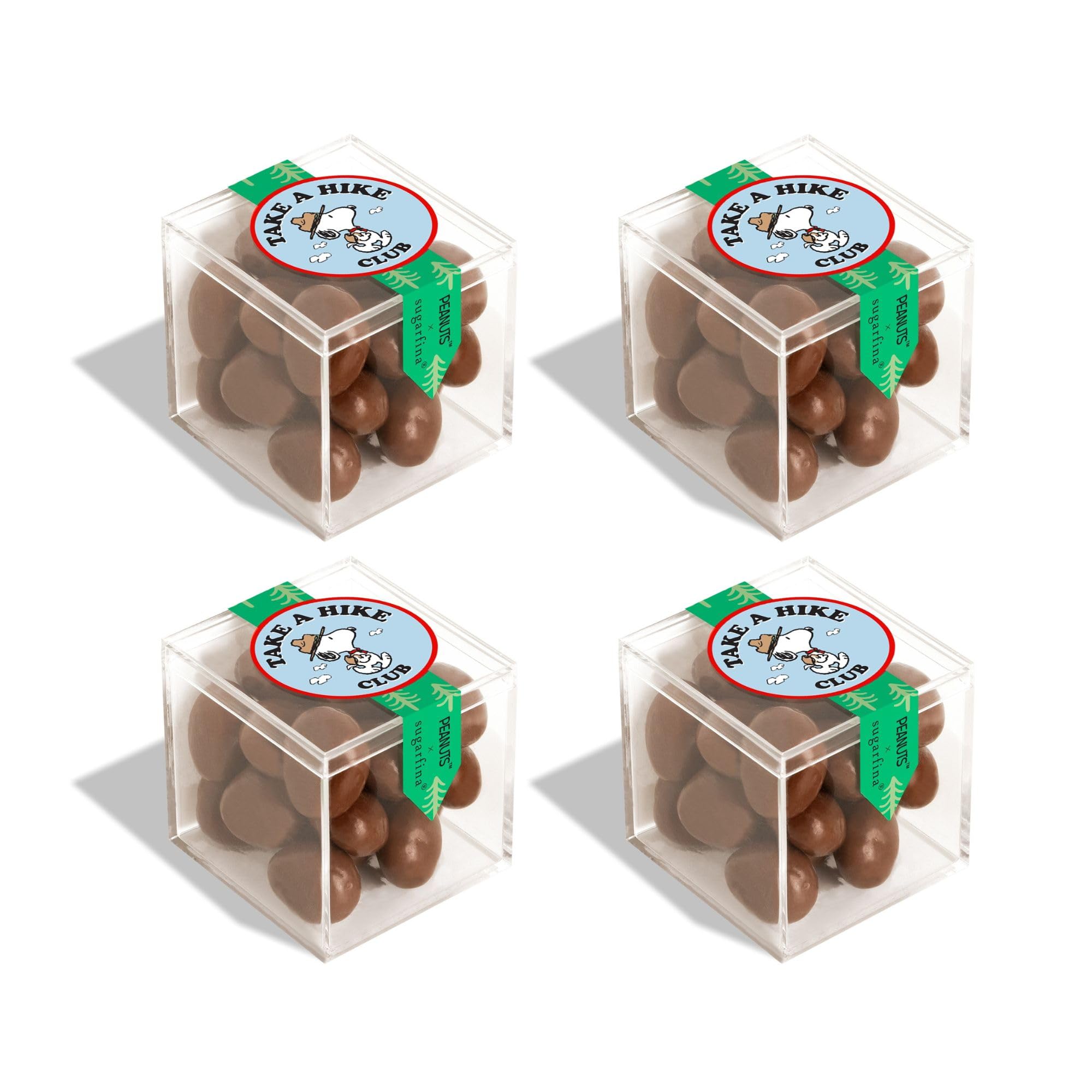 Peanuts x Sugarfina Chocolate Biscuits Small Candy Cube, Chocolate Bites, 1.6 oz, 4 Count