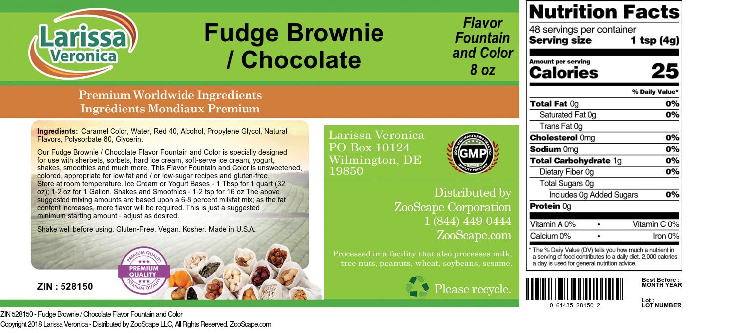 Fudge Brownie / Chocolate Flavor Fountain and Color (8 oz, ZIN: 528150)