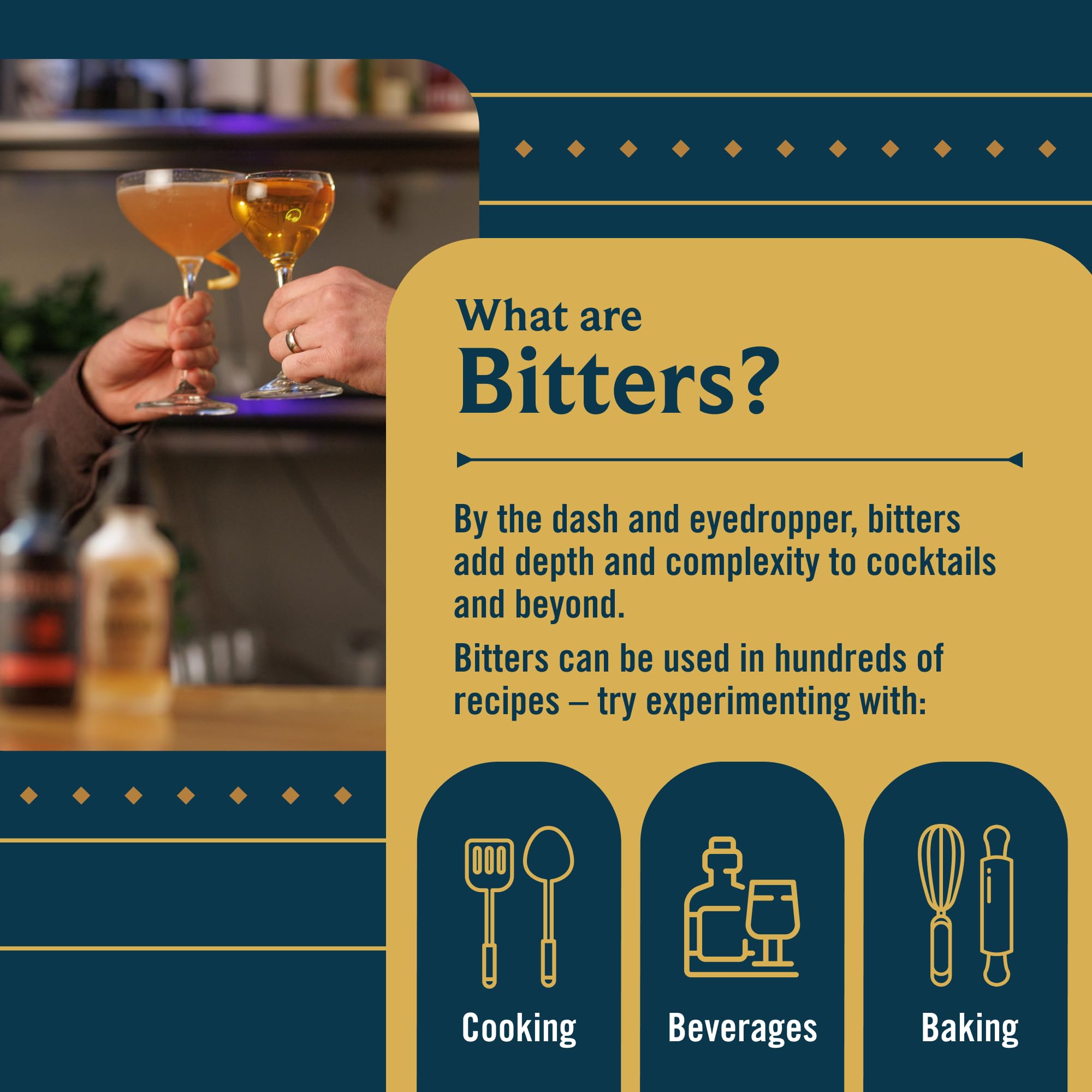 Bittercube Cocktail Bitters Signature Variety Pack Gift Set - Cherry Bark Vanilla, Grapefruit Hibiscus, Chipotle Cacao, Trinity - 4 Premium Craft