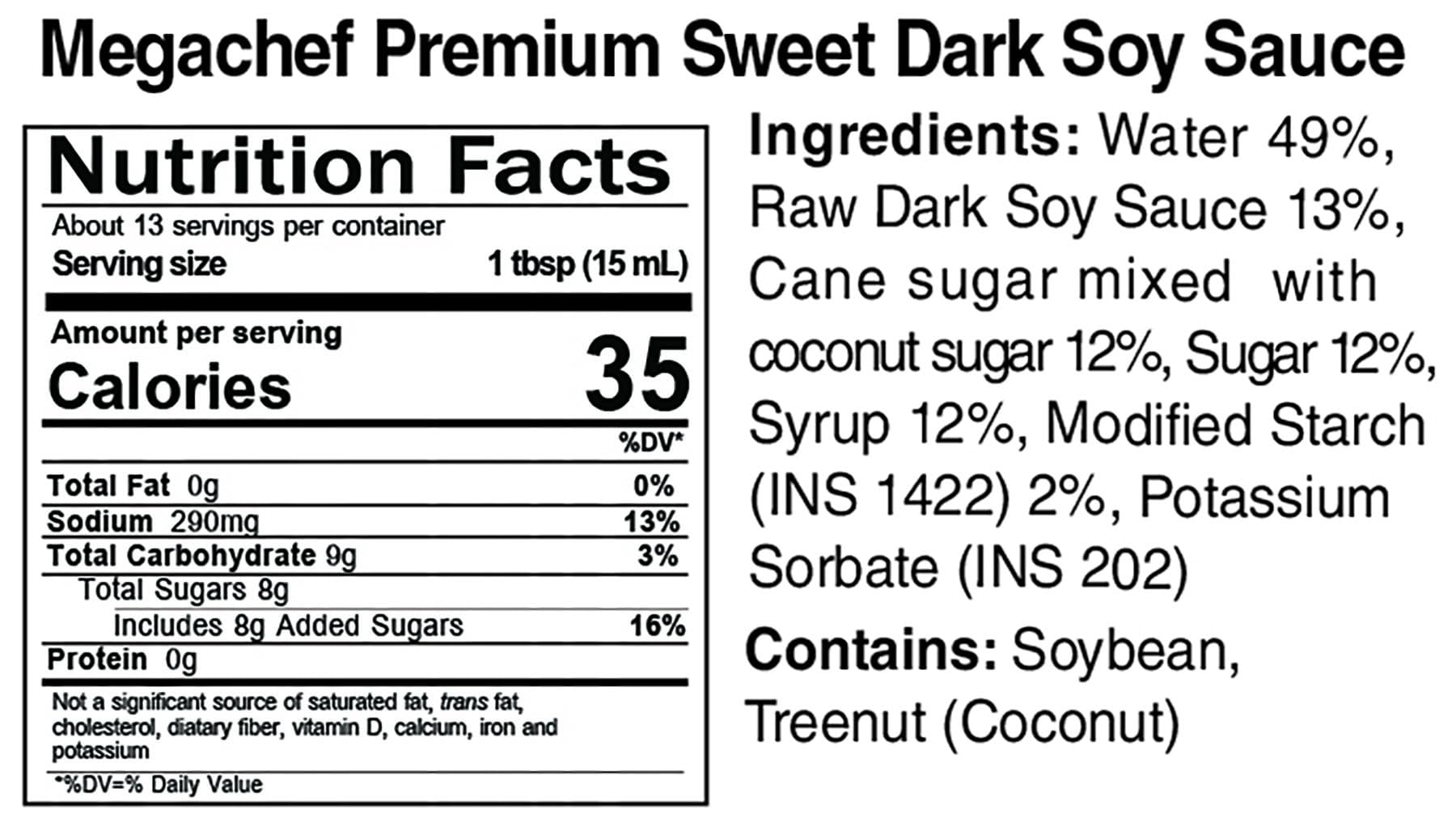Megachef Premium Dark Soy Sauce (Kecap Manis) 6.7 Fl Oz
