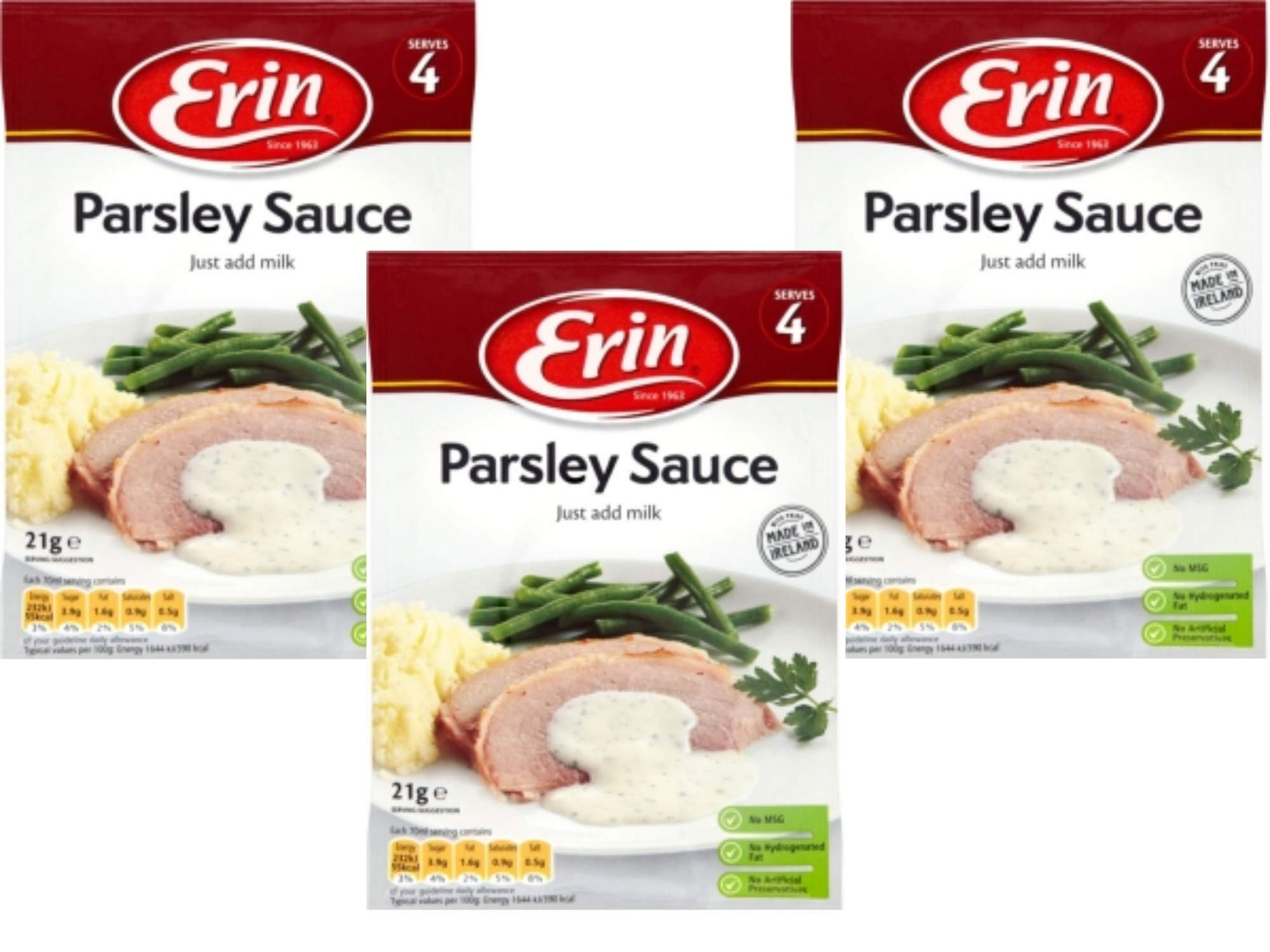 Erin, Irish Parsley Sauce, 3 pack x .8 oz/23g per pack