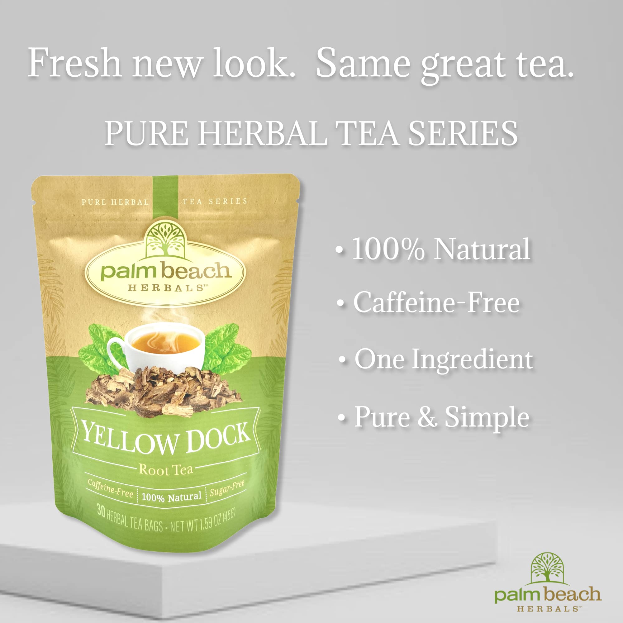 Palm Beach Medicinal Herbs - Yellow Dock Root Tea - Pure Herbal Tea Series, 30ct
