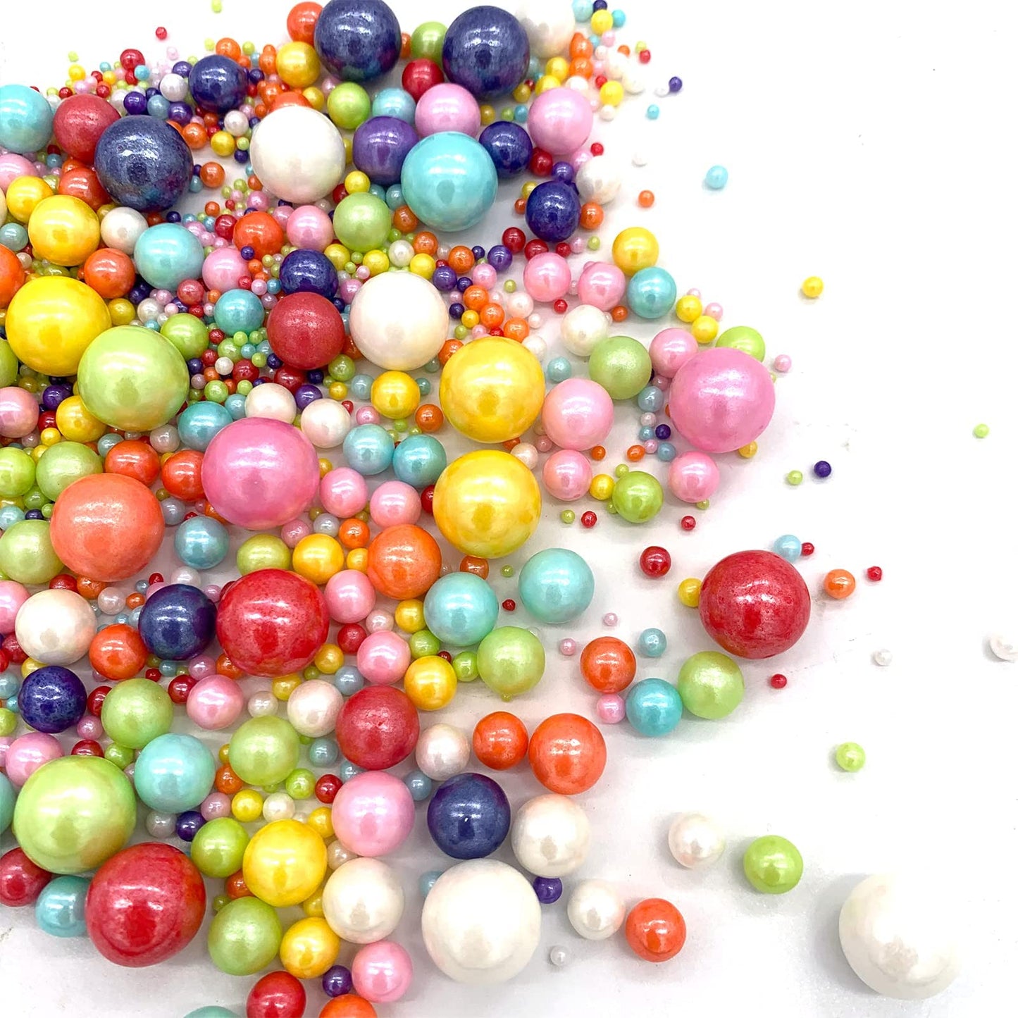 Weraru Edible Mixed Pearl Sugar Sprinkles Candy Mixing Size Baking Edible Cake Decorations Cupcake Toppers Cookie Decorating Celebrations Wedding